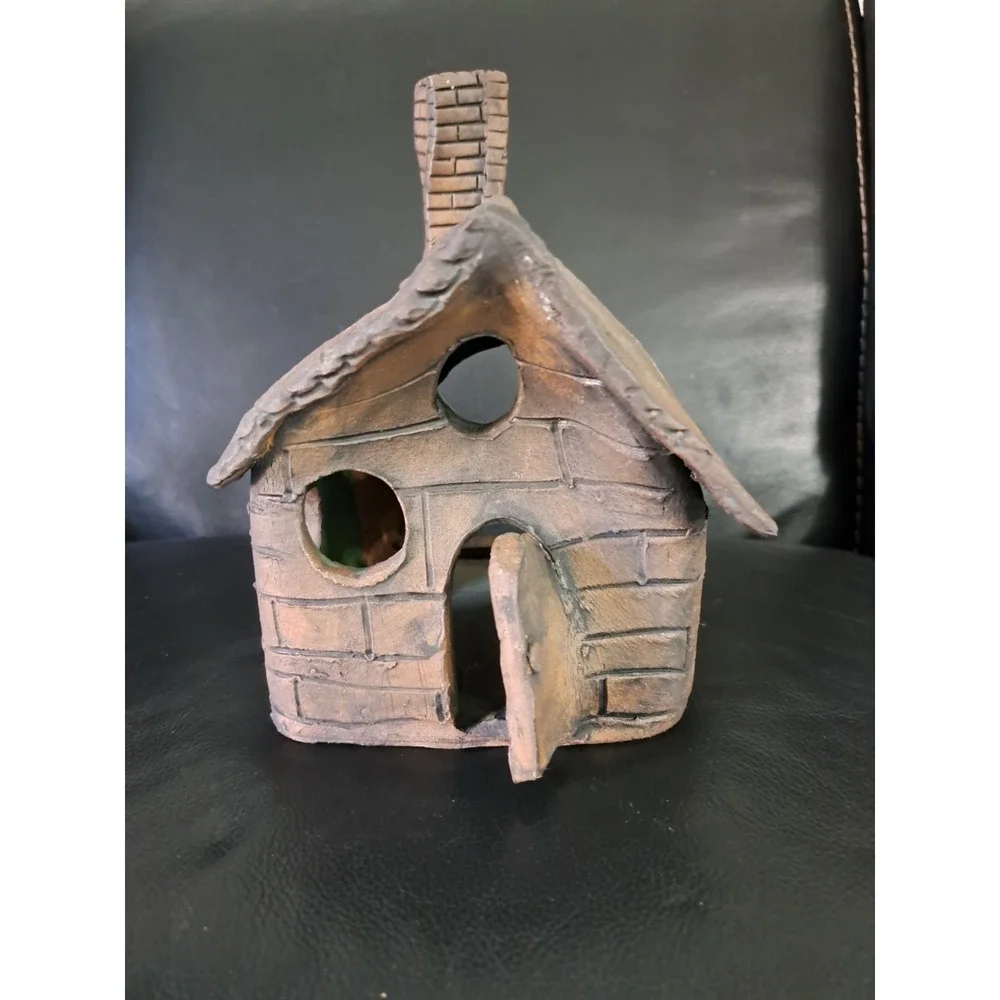 Vintage VERY RARE TERRA COTTA BIRD HOUSE - excellent‎ condition. One Of A Kind